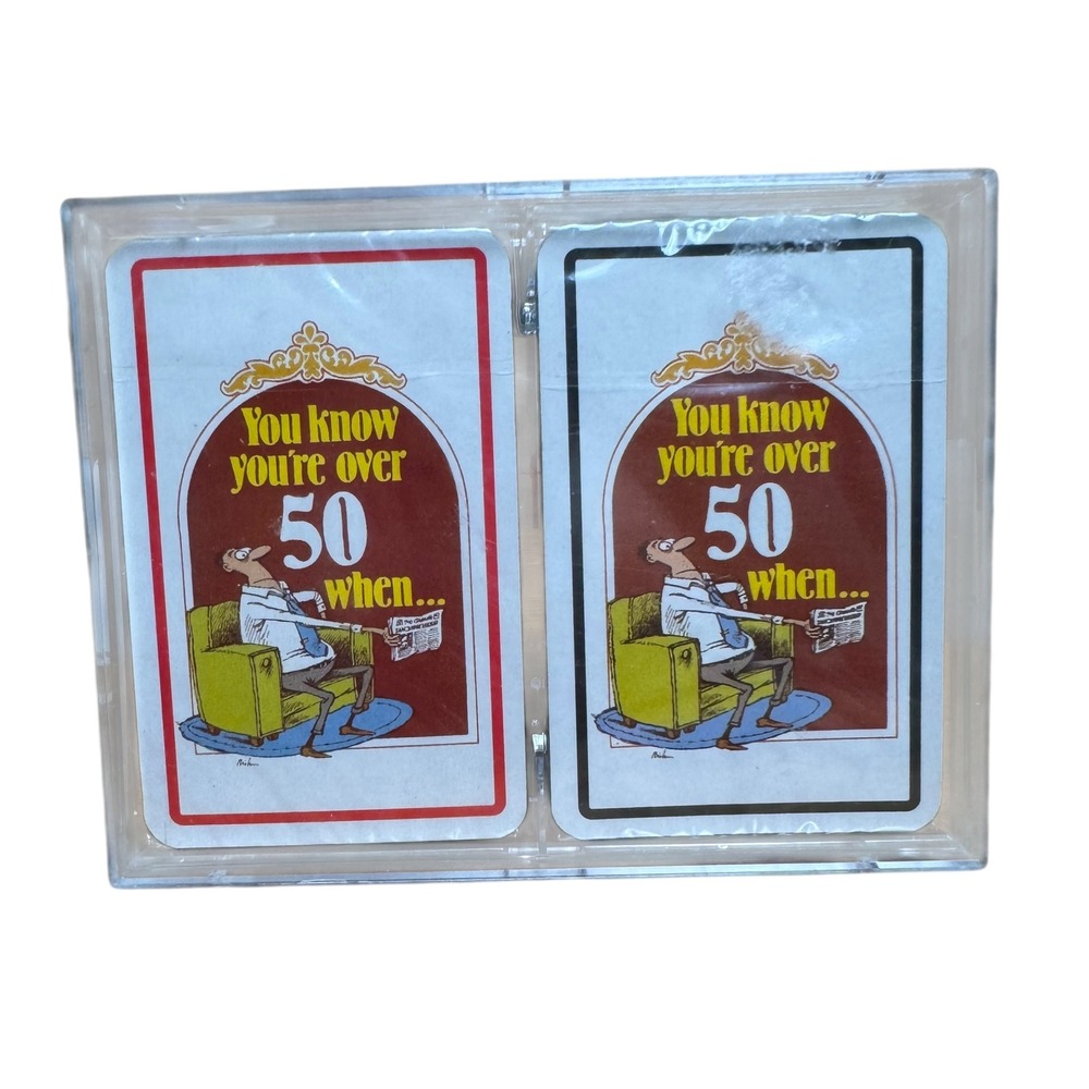 Vintage Over 50 Humor Playing‎ Cards Double Deck Set Made in Belgium Gag Gift